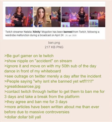 Alinity banned from Twitch following wardrobe。